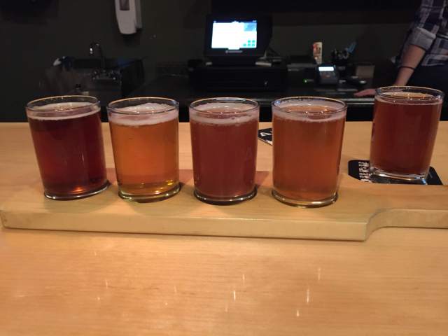Sampler at Able Ebenezer's, my favorite was the Auburn, all the way to the left